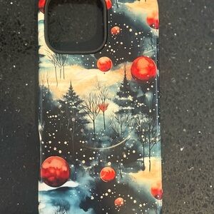 Winter Wonderland Phone Case with Red Accents iPhone 16 Pro Max